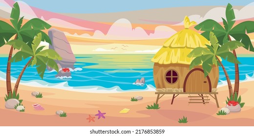 17,053 Vector cartoon illustration of a beautiful summer landscape with ...