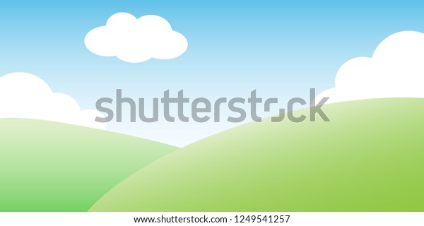 Vector Illustration Beautiful Summer Spring Landscape Stock Vector