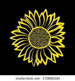 Vector illustration with a beautiful sunflower.