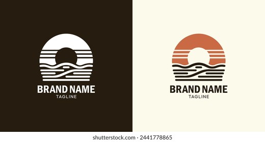 Vector illustration of a beautiful sunset, perfect for a logo.