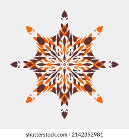 Ilustración vectorial del hermoso patrón de flor de mandala geométrica simétrica para decoración, cubierta de tarjeta de invitación, boda