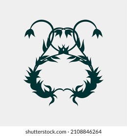 vector illustration of beautiful symmetrical plant ornaments for decoration or wall display