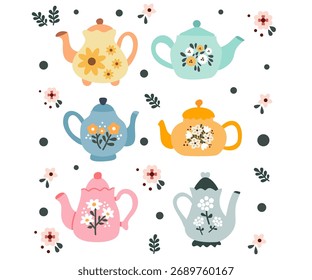 Ilustración vectorial con hermosa tetera classic