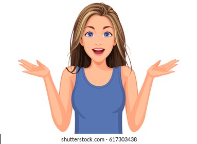 Vector illustration of beautiful teenage girl with different facial expression 7