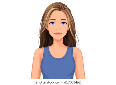 Vector illustration of beautiful teenage girl with different facial expression 4