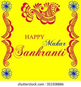 Vector illustration of a Beautiful text for Makar Sankrant.