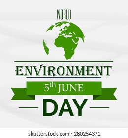 Vector illustration of beautiful text for World Environment Day.