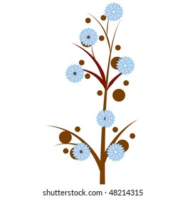 a vector illustration of a beautiful tree with blooming flowers