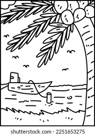vector illustration of beautiful view for coloring
