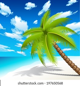 Vector illustration of beautiful view to the seascape.