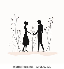 Vector illustration of beautiful wedding couple