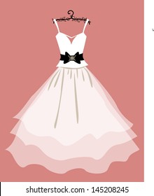 vector illustration of a beautiful wedding dress.