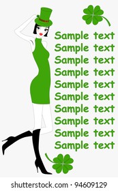 Vector Illustration of beautiful wedding invitation with pretty bride.