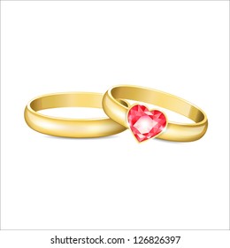 Vector illustration with beautiful wedding rings
