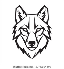 Vector illustration beautiful wolf