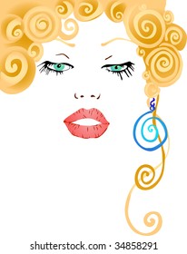 vector illustration of beautiful woman