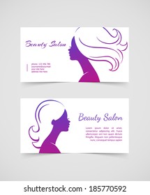 Vector illustration of Beautiful woman cards