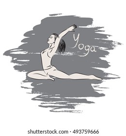 Vector illustration of Beautiful woman doing yoga