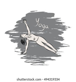 Vector illustration of Beautiful woman doing yoga.