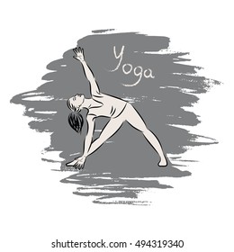 Vector illustration of Beautiful woman doing yoga.