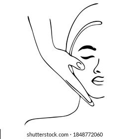 Vector illustration of Beautiful woman spa treatment. Beauty procedures