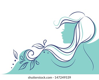 Vector illustration of Beautiful woman's profile doodle