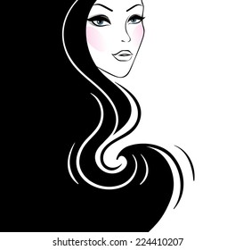 Vector illustration of Beautiful woman's silhouette