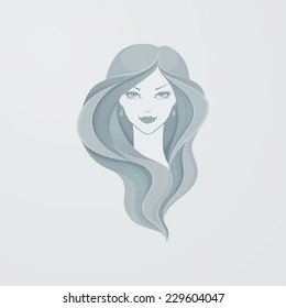 Vector illustration of Beautiful woman's silhouette image