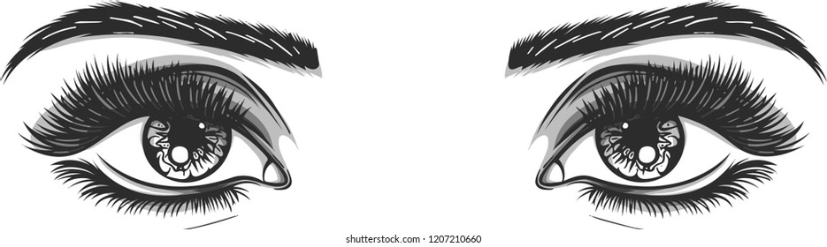 Vector Illustration Beautiful Women Eyes Make Stock Vector Royalty Free 1207210660 Shutterstock 7037