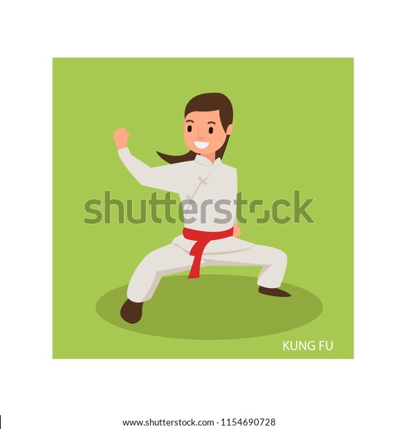 Vector Illustration Beautiful Women Karate Fight Stock Vector Royalty Free 1154690728 