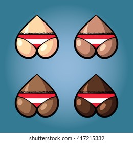 The vector illustration of beautiful women's booty in bikini with flag of Austria.