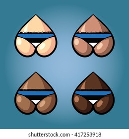 The vector illustration of beautiful women's booty in bikini with flag of Estonia.