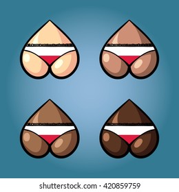 The vector illustration of beautiful women's booty in bikini with stars from flag of Poland.