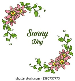 Vector illustration beautiful wreath frame for ornate design sunny day