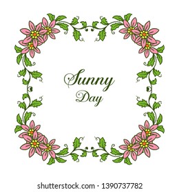 Vector illustration beautiful wreath frame for ornate design sunny day