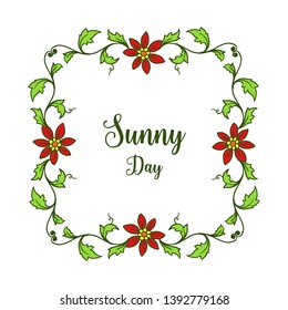 Vector illustration beautiful wreath frame for decoration sunny day