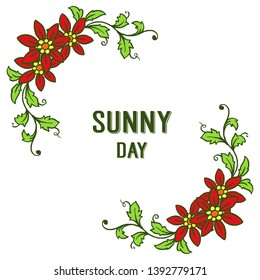 Vector illustration beautiful wreath frame for decoration sunny day