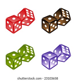 Vector illustration of beautifull, colored dices set.