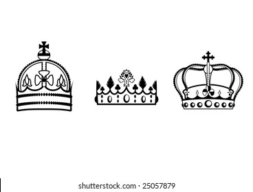 Vector illustration of beautifull crowns set.