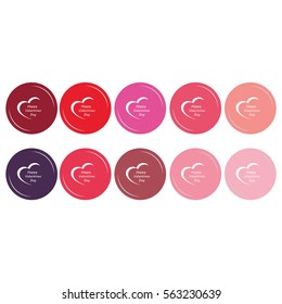 Vector illustration of beautifull hearts icon set. Happy