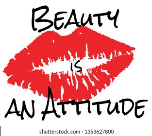 Vector Illustration Beauty Attitude Red Lipstick Stock Vector (Royalty ...