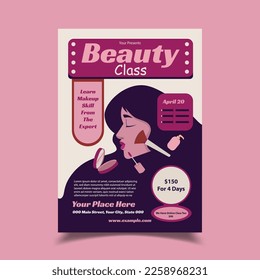 Vector Illustration of Beauty Class Flyer Poster