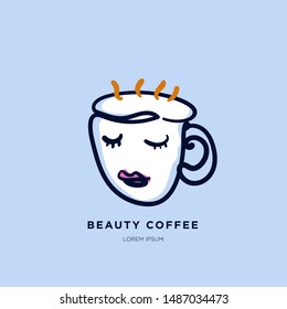 Vector Illustration of Beauty Coffee Cup Logo