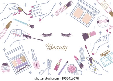 Vector illustration of beauty cosmetics