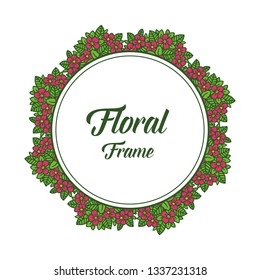 Vector illustration beauty crowd red floral frame hand drawn