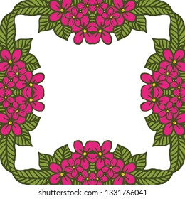 Vector illustration beauty design frame flower pink hand drawn