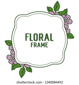 Vector illustration beauty design purple floral frame hand drawn