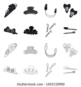 Vector illustration of beauty and fashion sign. Set of beauty and female stock vector illustration.