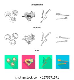 Vector illustration of beauty and fashion symbol. Set of beauty and female stock symbol for web.