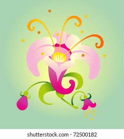 Vector illustration. Beauty flower.